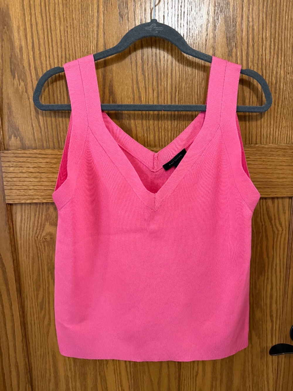 NWT Ann Taylor Hot Pink Double V-Neck Sweater Tank Top XL